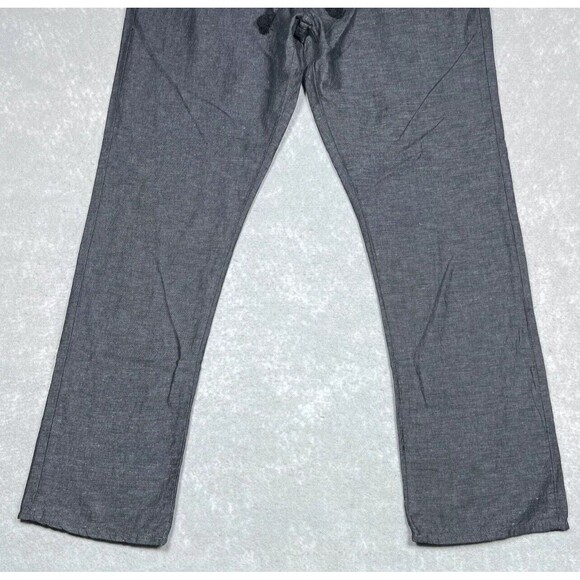 Private Member Pants Mens SZ X-Large Charcoal Gray Drawstring Linen Blend Pants - Picture 4 of 11
